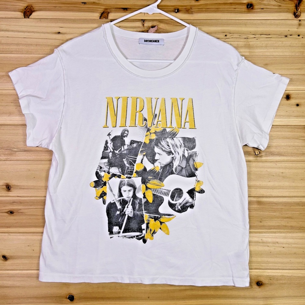 Daydreamer Nirvana T-Shirt Womens Medium White Band Photos Single Stitch Shirt